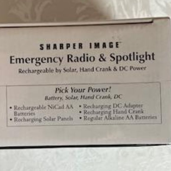 Sharper Image Emergency Radio & Spotlight with Hand Crank - Picture 5 of 11
